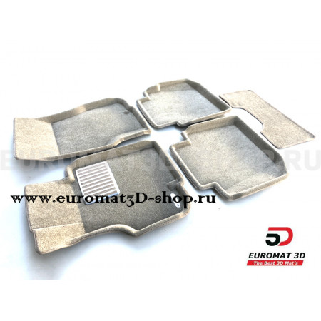 Текстильные 3D коврики Euromat3D Lux в салон для Infiniti M (2006-2010) № EM3D-002809T Бежевые