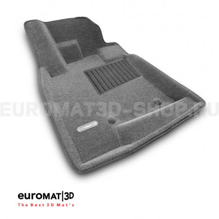 Текстильные 3D коврики Euromat3D Business в салон для Mitsubishi Pajero IV (2006-2020) № EMC3D-003610G Серые