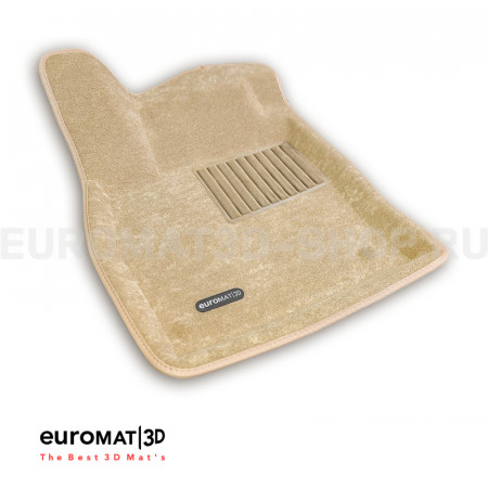 Текстильные 3D коврики Euromat3D Business в салон для Skoda Octavia A7 (2013-2020) № EMC3D-004507T Бежевые