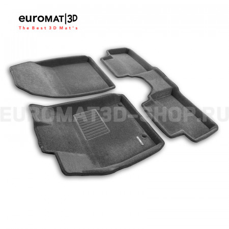 Текстильные 3D коврики Euromat3D Business в салон для Hyundai I30 (2019-) № EMC3D-002902G Серые