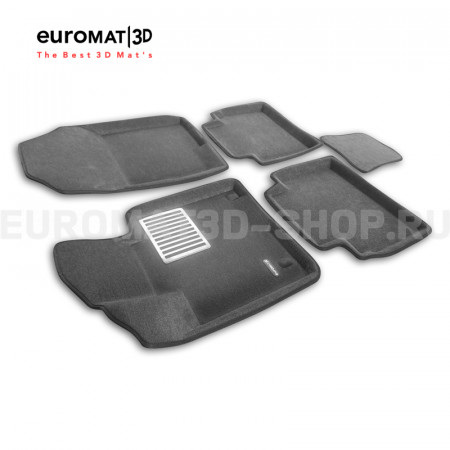 Текстильные 3D коврики Euromat3D Lux в салон для Hyundai Tucson (2021-) № EM3D-002711G Серые