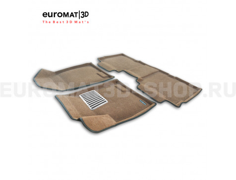Текстильные 3D коврики Euromat3D Lux в салон для Jetour X90 PLUS (2023-) № EM3D-000021R Коричневые